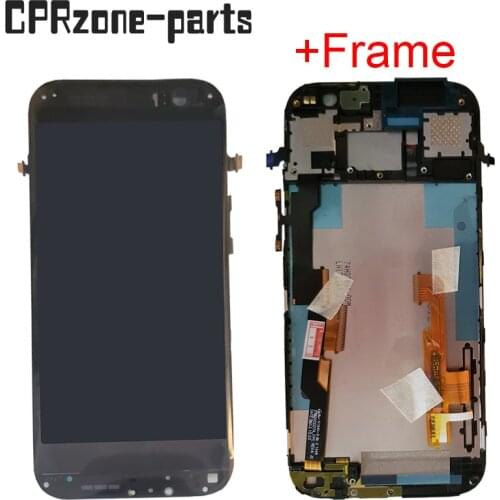 5.0" Black / White with frame For HTC One M8 LCD Display With Touch Screen Digitzer sensor panel Assembly 1Sim / 2 SIM Version