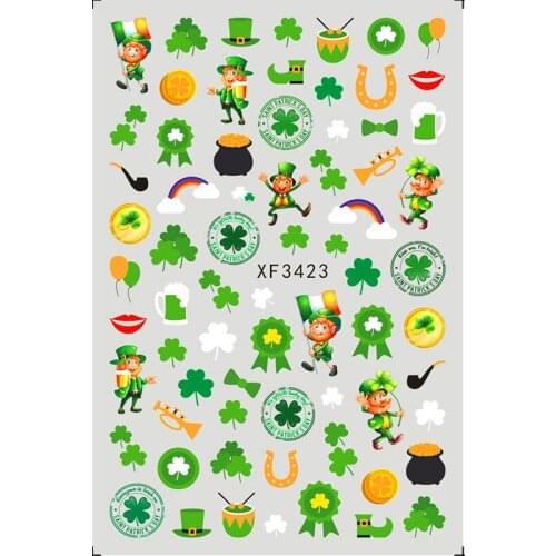 1Pcs Nail Decal and Sticker Leaf Tree Green Simple Summer DIY for Manicure Nail Art Watermark Manicure Decor