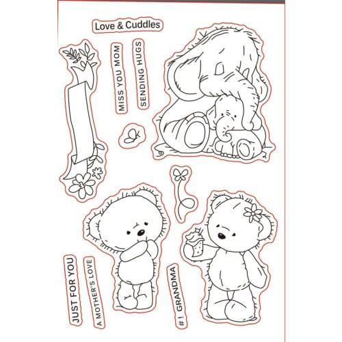 11x16 Elephant New Transparent Clear Rubber Stamp Sheet Cling Scrapbooking Photo Album PaperCard DIY Craft