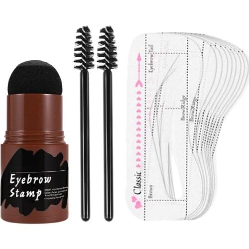 3 Color Eyebrow Stamp Shaping Makeup Seal Eyebrow Powder Stick Eyebrow Brush Eyebrow Powder Set