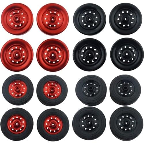 4Pcs RC Tires Tyre Wheel Wheel Rims for WPL D12 1:10 RC Vehicle Truck Car Hard Tyre Set