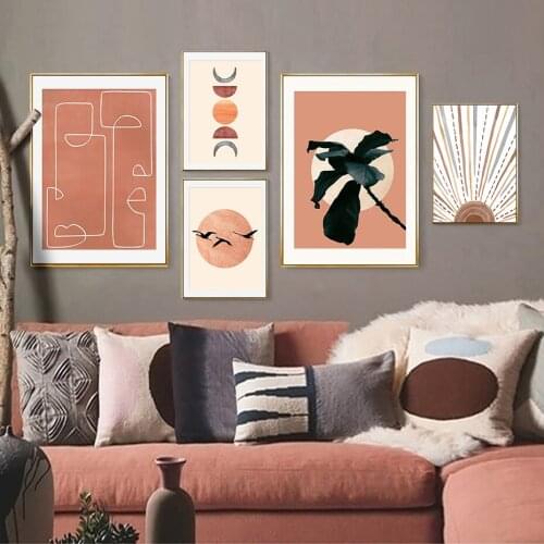 Abstract Bohemian Moon Phase Modern Decorative Canvas Painting Wall Art Posters For Living Room Decoration Home Decor