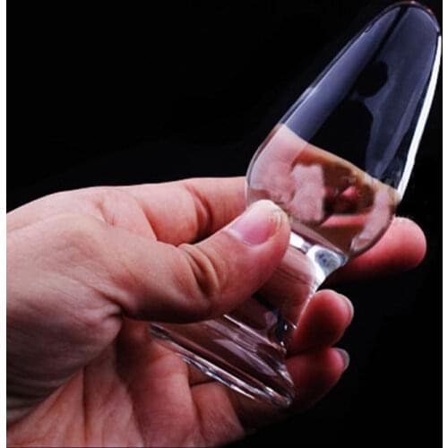 10*4CM Glass Anal Plug Smooth Cone Crystal Glass Large Butt Plug, Men & Women Sex Toys Adult Sex Products