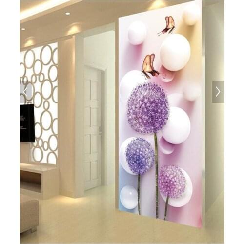Beibehang paper 3d art mural HD ball dandelion dream entrance covering Home Decor Modern Living Room wallpaper papel de parede