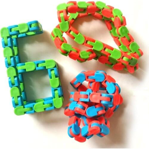 Bicycle chain track decompression toy 24 knots Children Funny Sensory Toy Wacky Tracks Stress Relief Educatiaon Block J0538