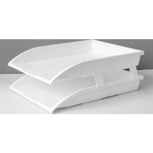 H05B 2/3 Tier Stackable Desktop Document Rack Letter Tray Organizer File Magazine Storage Holder Office Supplies