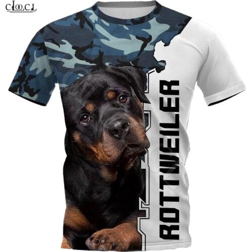 CLOOCL Animal Rottweiler Dog Camo 3D Printed Men T Shirt Harajuku Summer Short Sleeve Street Casual Unisex T-shirt Drop Shipping