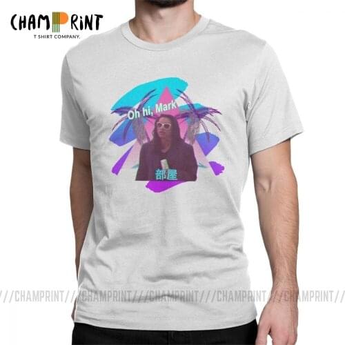 Mens T Shirts Vaporwave The Room Novelty Short Sleeve Film Movie Aesthetic Japanese Tees O Neck Clothing Cotton Printed T-Shirt