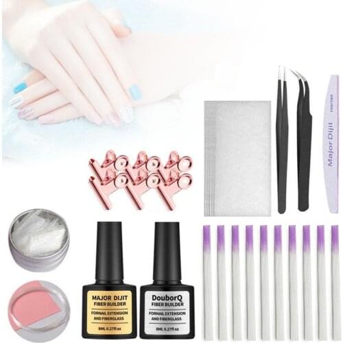 Nail Extension Repair Set - Fiber Glue Fiberglass Gel Extended Repair Silk Fiber Kit Gel Fiberglass Nail Art Kit Silk Nail Wrap