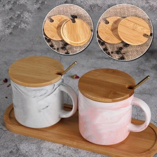 New Natural Bamboo Mugs Jar Cup Lid Cover Creative Eco-Friendly Dustproof Coffee Milk Water Coaster Barrel Seal Cover Decor