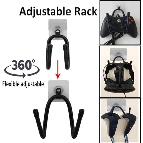 Adjustable Rack, VR Headset Helmet Touch Controllers Storage Organizer, Game Controller Display Hanger, Headphone Bracket Holder