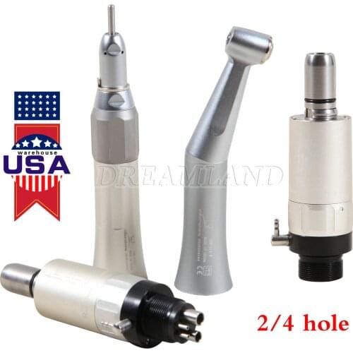 Dental Low Speed Contra Angle/External Water Spray Air Motor/Straight Nosecone Handpiece 2/4-Hole Kit