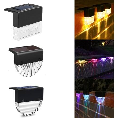 Solar LED Stair Light IP65 Waterproof Outdoor Wall Sunlight Fence For Garden Porch Patio Decoration RGB Lighting Street Lamp New
