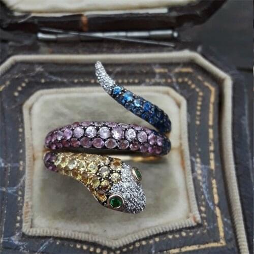 Modyle Fashion Trends Animal Snake Women Ring Gold Silver Color CZ Stone Exquisite Stackable Snake-shape Rings Trendy New