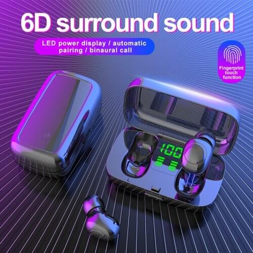 TWSearphone XG23 Wireless Bluetooth Earphones Hi-Fi HD Stereo Sound Headphone Touch Control Earpiece With LED Display With Mic