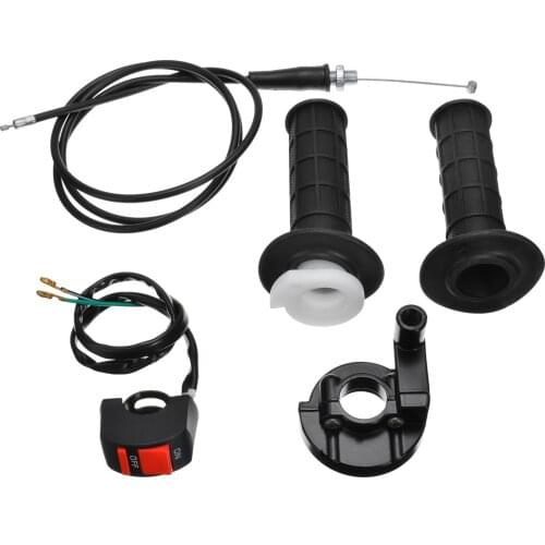 Universal 1set 7/8Inch 22mm Black Twist Throttle Accelerator Handle Grips Cable clamp ON-OFF Switch Set Mini Bike ATV