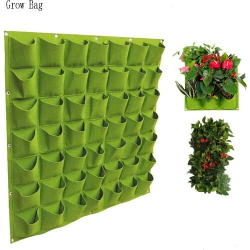 Green Vertical Grow Bag Gardening Wall Mounted Planting Flower Grow Container Strawberry Growing Bags Garden Home Supplies