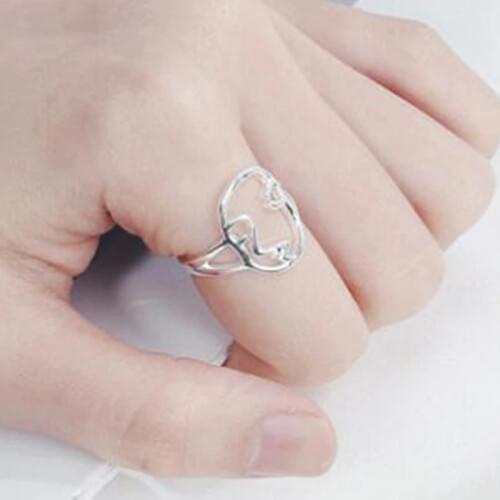 Hot Sale Hollow Human Face Ring Vintage Silver Color Gothic Women Wedding Engagement Punk Rock Jewelry Rings
