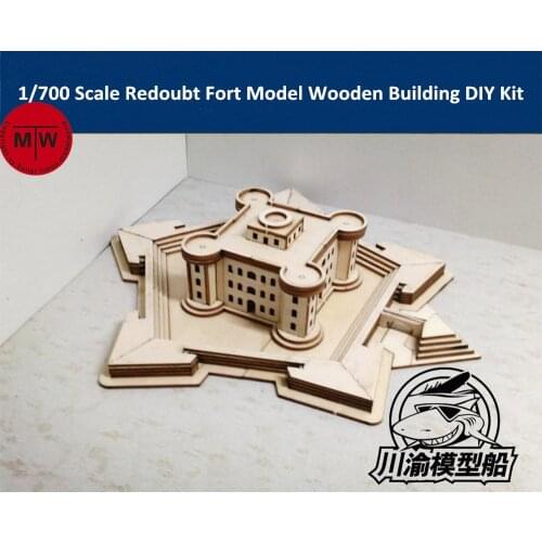 1/700 Scale Redoubt Castle Fort Model Wooden Building Naval Battle Scenes Diorama DIY Assembly Model Kit CY707