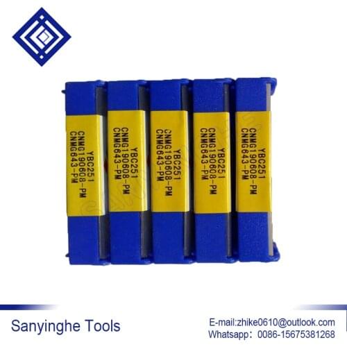 Free shipping high quality sanyinghe 10pcs/lots YBC251 CNMG190608-PM / CNMG190612-PM cnc carbide turning inserts