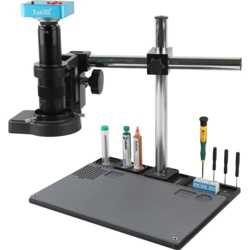 Aluminum Alloy Table Workbench 2K 38MP HDMI USB Electronic Digital Video Microscope Camera Kit For Industrial Soldering Repair