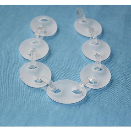 3feet Chunky Matte White Oval Acrylic Chain,Translucent Plastic Chain, Necklace Bracelet Earring Chain,Size 33mmx27mm