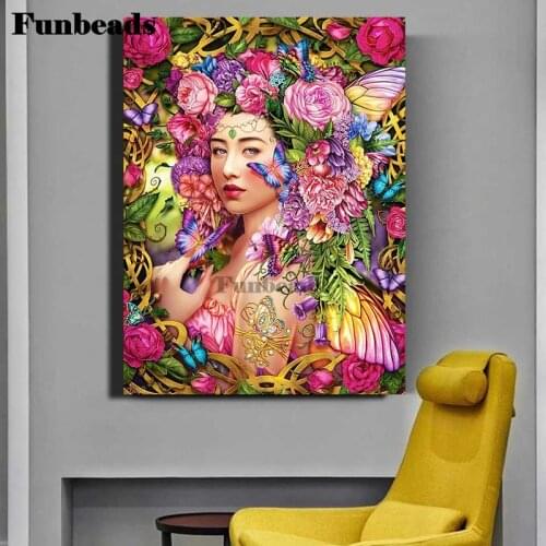 5d diy Diamond Painting Flower Fairy Diamond Fantasy Woman Needlework Embroidery Cross Stitch Rhinestone Decor For Home FF5603
