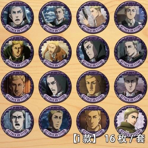 Anime Attack on Titan Erwin Smith Figure 6866 Badge Round Brooch Pin Gifts Kids Collection Toy