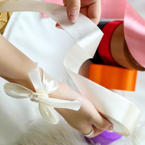 6/10/12/15/20/25/40mm Satin Ribbons Christmas Halloween New Year Wedding Birthday Party Gift Wrapping Ribbon DIY Crafts Fabric