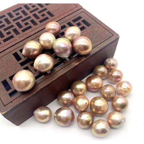 1pc Natural Freshwater Pearl Beads Round Color Drop Shaped Necklace Beaded DIY Jewelry Making Charm Earring Accessories 12-14mm