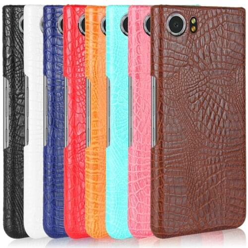 For Blackberry Keyone Case Crocodile Grain Hard PC+PU Leather Surface Back Cover Case for Blackberry Keyone Mercery DTEK70