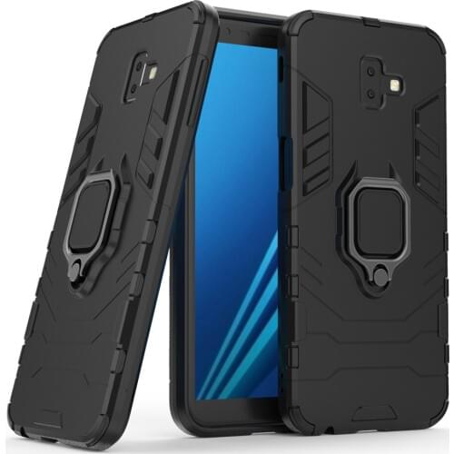 For Samung Galaxy J6 Plus Case Cover and Hard PC Ultra Luxury Armor Shockproof Metal Ring Holder Case for Samung Galaxy J6 Prime