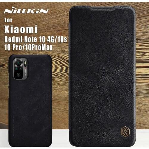 Nillkin For Xiaomi Redmi Note 10 4G case qin Leather Pu full 360 Phone Case Protective Back Cover For Redmi Note 10 Pro 10s Max