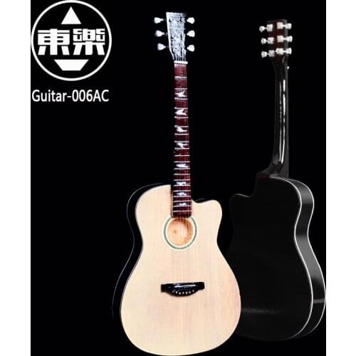 Wooden Handcrafted Miniature Guitar Model guitar-006AC Guitar Display with Case and Stand (Not Actual Guitar! for Display Only!)
