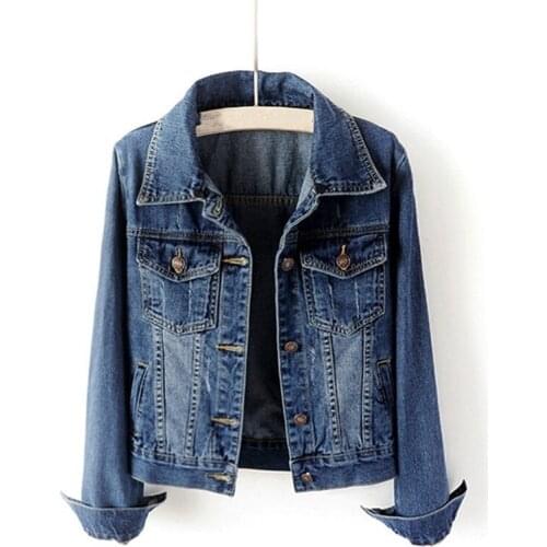 Denim Short Coat Female 2021 Spring Slim Long Sleeve Hooded Detachable Jacket College Single Breasted Outerwear Plus Size 5XL