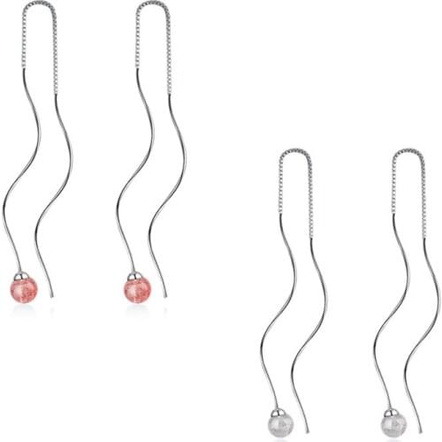 Everoyal Trendy Crystal Gray Girls Long Earrings Jewelry Female Fashion Silver 925 Earring Lady Accessories Hot Sale Lady Bijou