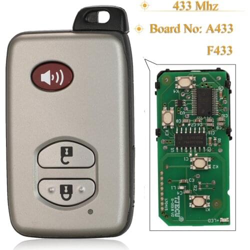 Kutery 3 Buttons 433MHz F433 A433 ID74 Smart Remote Key For Toyota Land Crusier 2009 2010 2011 2012 2013 2014 2015