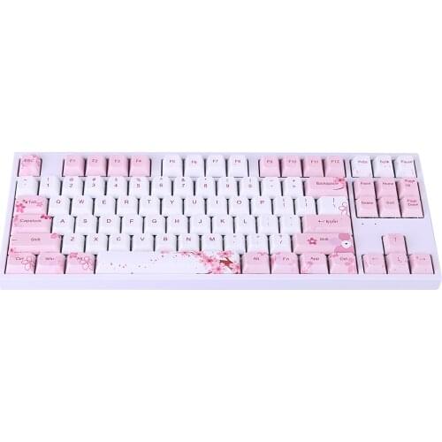 Sk87 87 Keys Dual Mode Bluetooth 80% Custom Mechanical Keyboard hot-swappable (Tourmaline Blue V2 62g Switch) - White