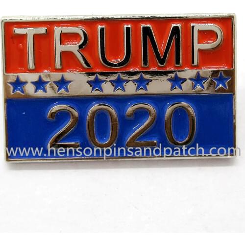 Customized silver metal soft enamel Trump pin badges