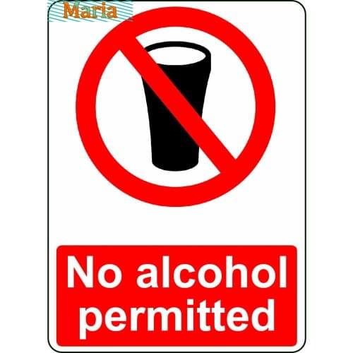 No Alcohol Allowed Decals Safety Sign Car Stickers Windshield Bumper Tuning Laptop Trunk Decal High Quality KK Vinyl Waterproof