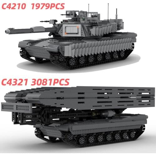 New Military Series Building Block Particle M1A2 Abrams Tank With Bridge Layer AVLB Remote Control Tank Assembly Toy Gifts
