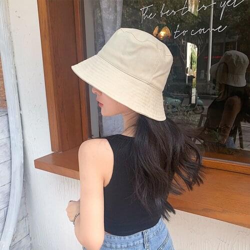 Summer Autumn Foldable Bucket Hat for Women Outdoor Sunscreen Cotton Fishing Hunting Cap Anti-UV Wide Brim Panama Lady Sun Hat