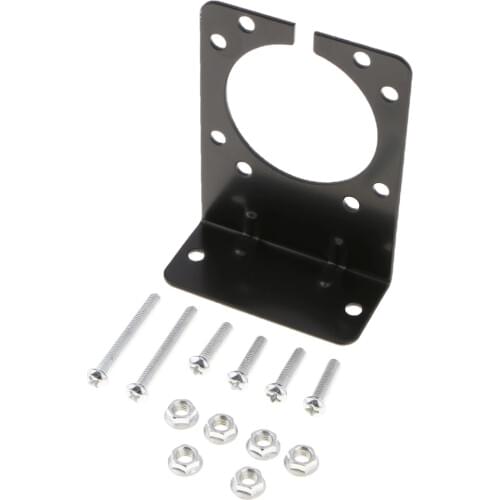 RV/Camper/Trailer - 7 Way Plug Bracket, Goes On Vehicle, BLACK