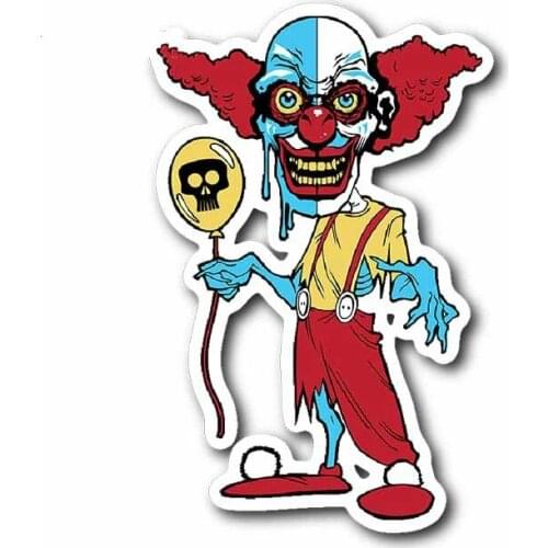 S50122# 13CM/15CM/17CM Personality PVC Decal Evil Clown V6 Car Sticker on Motorcycle Laptop Decorative Accessories