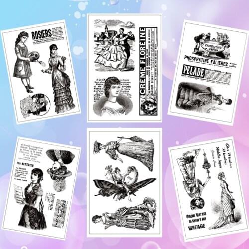 Retro Character Transparent Clear Stamps Seal For Scrapbooking/Rubber Stamp Sentiment Bullet Journal Photo Album Card Making