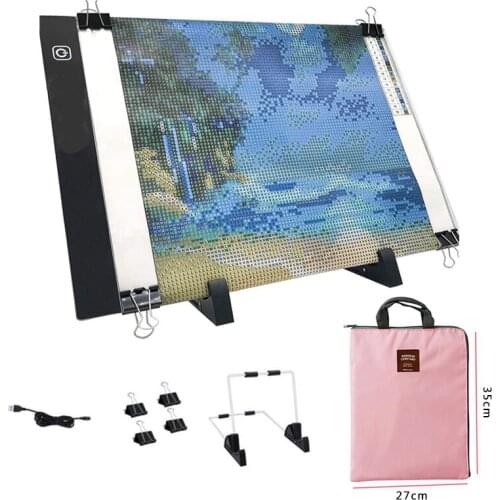 Storage bag LED mat kit A4/A5 size three-level dimmable LED light mat tool to protect eyes and make diamond painting easier