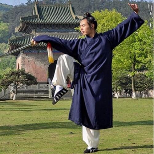 Men Boys High Quality Linen Martial Arts Clothes Tai Chi Uniform Kung Fu Wushu Shaolin Monk Wudang Taoist Robe