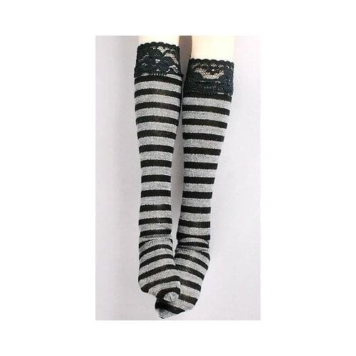 [wamami] 11# Grey & Black Stripe Socks/Stockings 1/4 MSD DZ DOD AOD BJD Dollfie