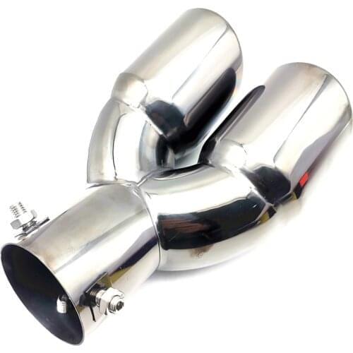 Glazed Black Stainless Steel Dual Exhaust Tip 2.5" Inlet Bent Muffler Tail Pipe