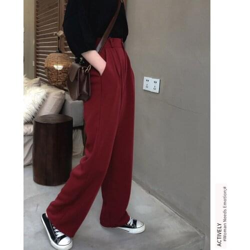 A246-Summer trendy one button skinny pants wide leg pants